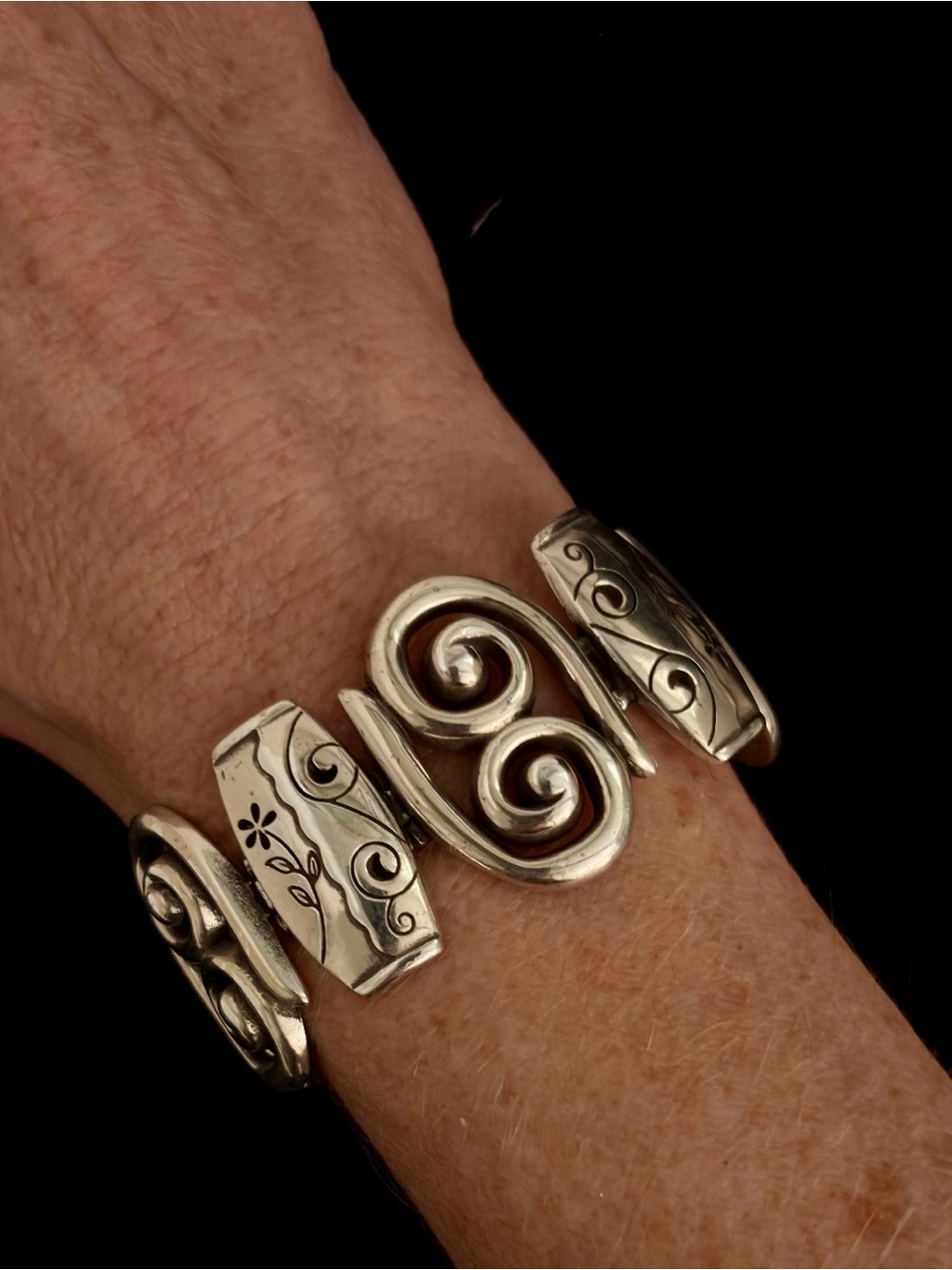Brighton Pablos Passion Picasso Silver Plated Scroll Chunky Link Bracelet